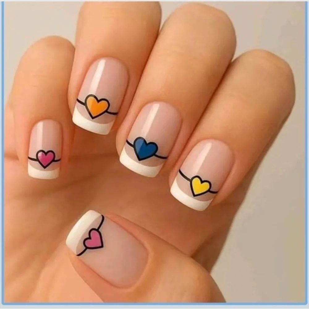 Heart Fake Press On Nails NWT